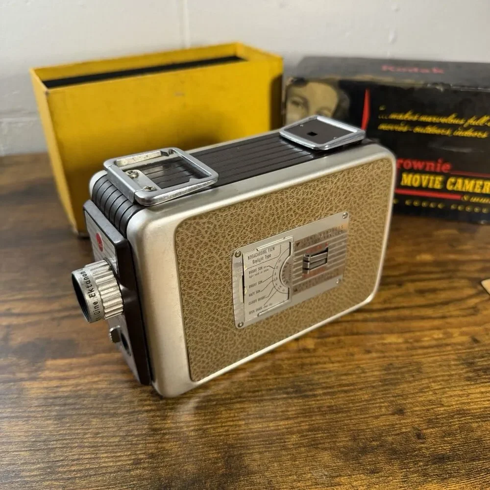 Vintage Kodak Brownie 8mm Movie Camera No 82 w Box Manuals Retro Decor